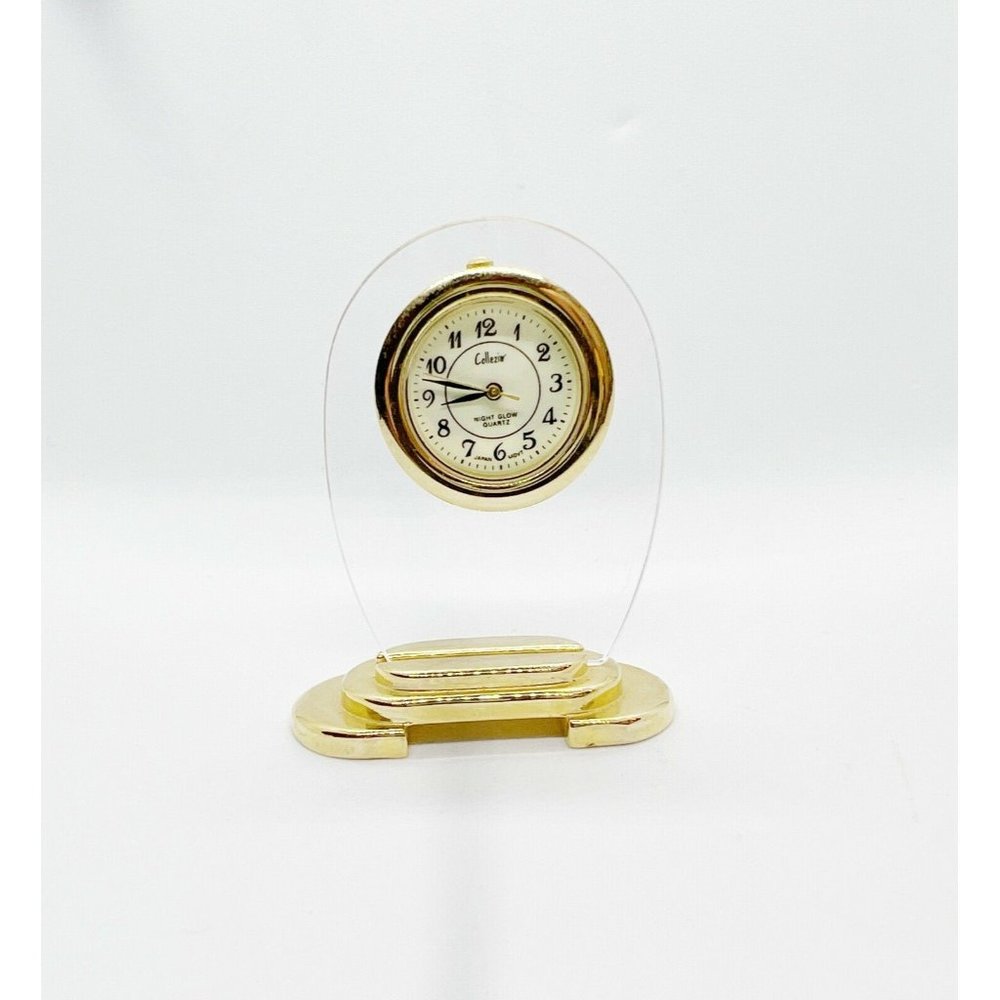 Collezier Brass miniature collectible clock EUC